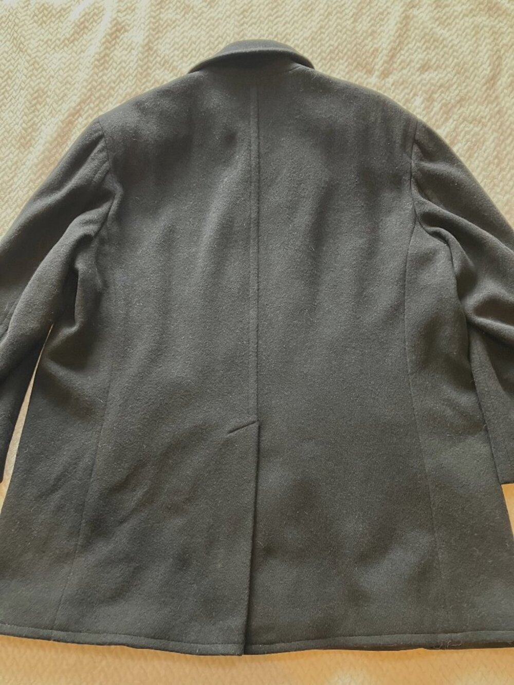 Vintage John Weitz Forstmann Wool Peacoat Mens 46 Black Double Breasted Nautical - Picture 14 of 15